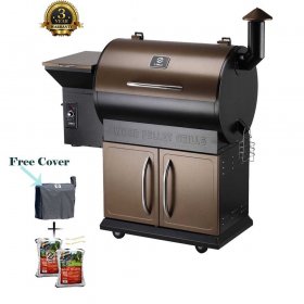 Z Grills Wood Pellet Fired Grill & Smoker with Patio Cover, 7 in 1- Grill, 700 Cooking Area, BBQ with Electric Digital Controls for Outdoor,Garden Barbecue