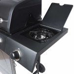 RevoAce 4-Burner Gas Grill with Side Burner, Stainless Steel & Black