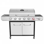 Royal Gourmet SG6002R 6-Burner BBQ Liquid Gas Grill with Sear and Side Burner, 71,000 BTU Cabinet Style Gas Grill, Outdoor Patio Garden Grill, Stainless Steel, Silver