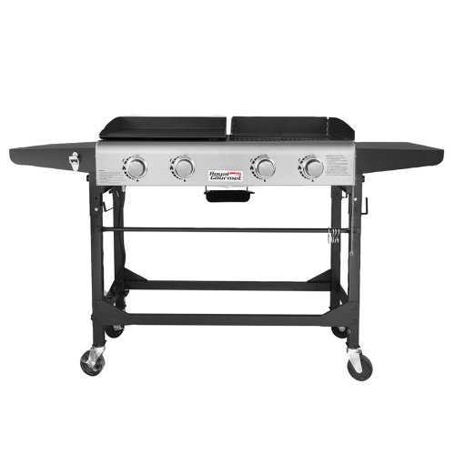 Royal Gourmet GD401 4-Burner Portable Flat Top Gas Grill and Griddle Combo with Folding Legs