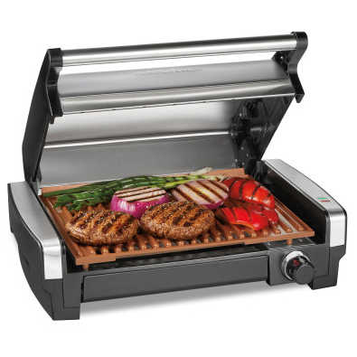 Hamilton Beach Electric Indoor Searing Grill with Removable Nonstick Ceramic Plate, 25363